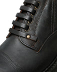 Brown Leather Lace-Up Derby Shoes