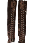 Dolce & Gabbana Vintage Lace-Up Long Fingerless Gloves