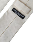 Dolce & Gabbana Jacquard Silk Slim Suit Tie - Off White