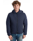 Roberto Pepe Luxury Hooded Quilted Jacket - Blue