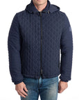 Roberto Pepe Luxury Hooded Quilted Jacket - Blue