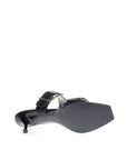 Alexander McQueen Black Leather Low Heel Sandals