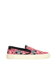 Saint Laurent Retro Art Canvas Slip On Sneakers
