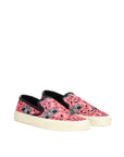 Saint Laurent Retro Art Canvas Slip On Sneakers