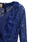 Gucci Floral Lace Midi Dress With Gold Belt