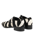 Dolce & Gabbana Black & White Zebra Stripe Derby Formal Shoes