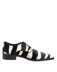 Dolce & Gabbana Black & White Zebra Stripe Derby Formal Shoes