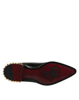 Dolce & Gabbana Black Leather Studded Derby Dress Shoes