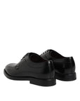 Dolce & Gabbana Black Calf Leather Lace-Up Derby Formal Shoes