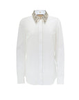 Gucci Removable Embellished Collar White Cotton Shirt