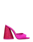 The Attico Luz Rhinestone Embellished Heeled Mule Sandals - Fuchsia Pink
