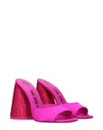 The Attico Luz Rhinestone Embellished Heeled Mule Sandals - Fuchsia Pink