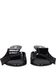embellished knot patent leather kitten heel sandals