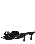 embellished knot patent leather kitten heel sandals