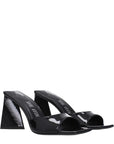 The Attico Devon Patent Leather Heeled Mule Sandals - Black