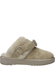 Burberry Beige Leather Plush Slippers