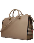 leather weekender top handle shoulder bag
