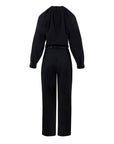 Gucci Black Straight Leg Pants Wool Jumpsuit With GG Leather Belt