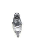 Jimmy Choo Bing 100 Sabot Silver Leather Heeled Mules