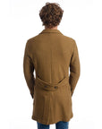 Roberto Pepe Luxury Double-Breasted Coat - Brown - Made In Italy