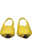 Jacquemus Yellow Leather Slingback Pumps