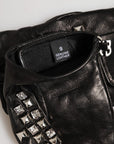 Dolce & Gabbana Embellished & Studded Fingerless Gloves - Black