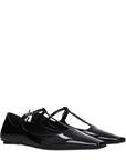 The Attico Juno Patent Leather T-Bar Ballet Flats - Black
