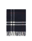 Burberry Checked Fringed Cashmere Scarf - Blue