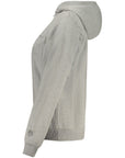 North Sails Logo Cotton Hooded Jacket - Light Gray/Grey - Made In Italy