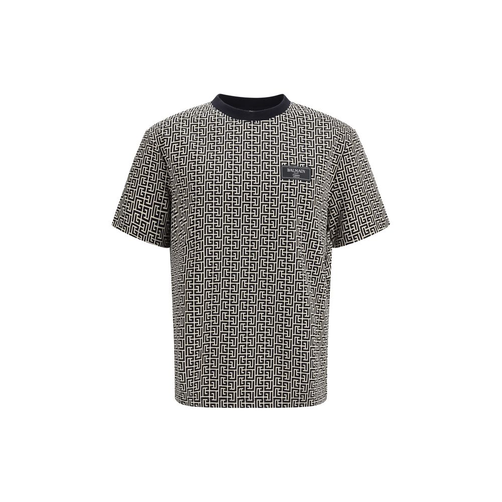 Balmain Logo Geometric Cotton T-Shirt