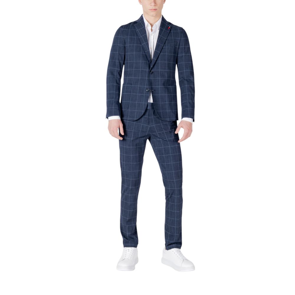 Mulish Checkered Galapagos ABS-992 Two-Piece Suit - Blue