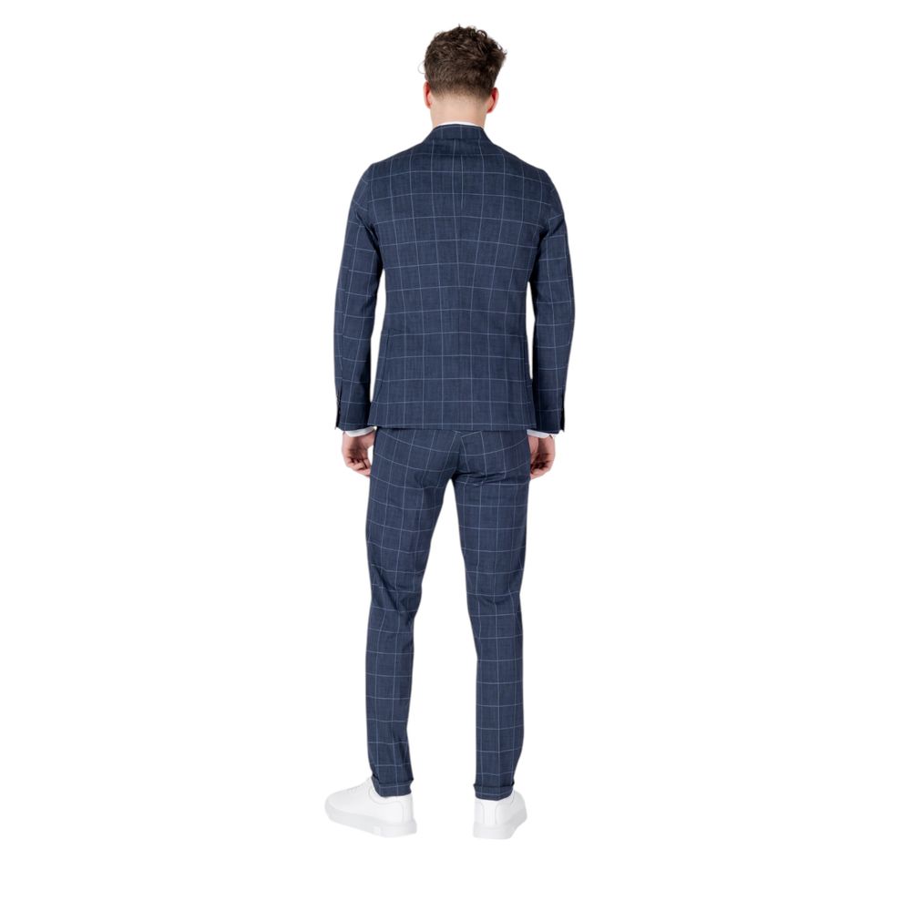 Mulish Checkered Galapagos ABS-992 Two-Piece Suit - Blue