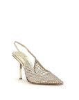 LE SILLA Gilda Crystal Embellished Stiletto Heel Slingback Pumps - Gold