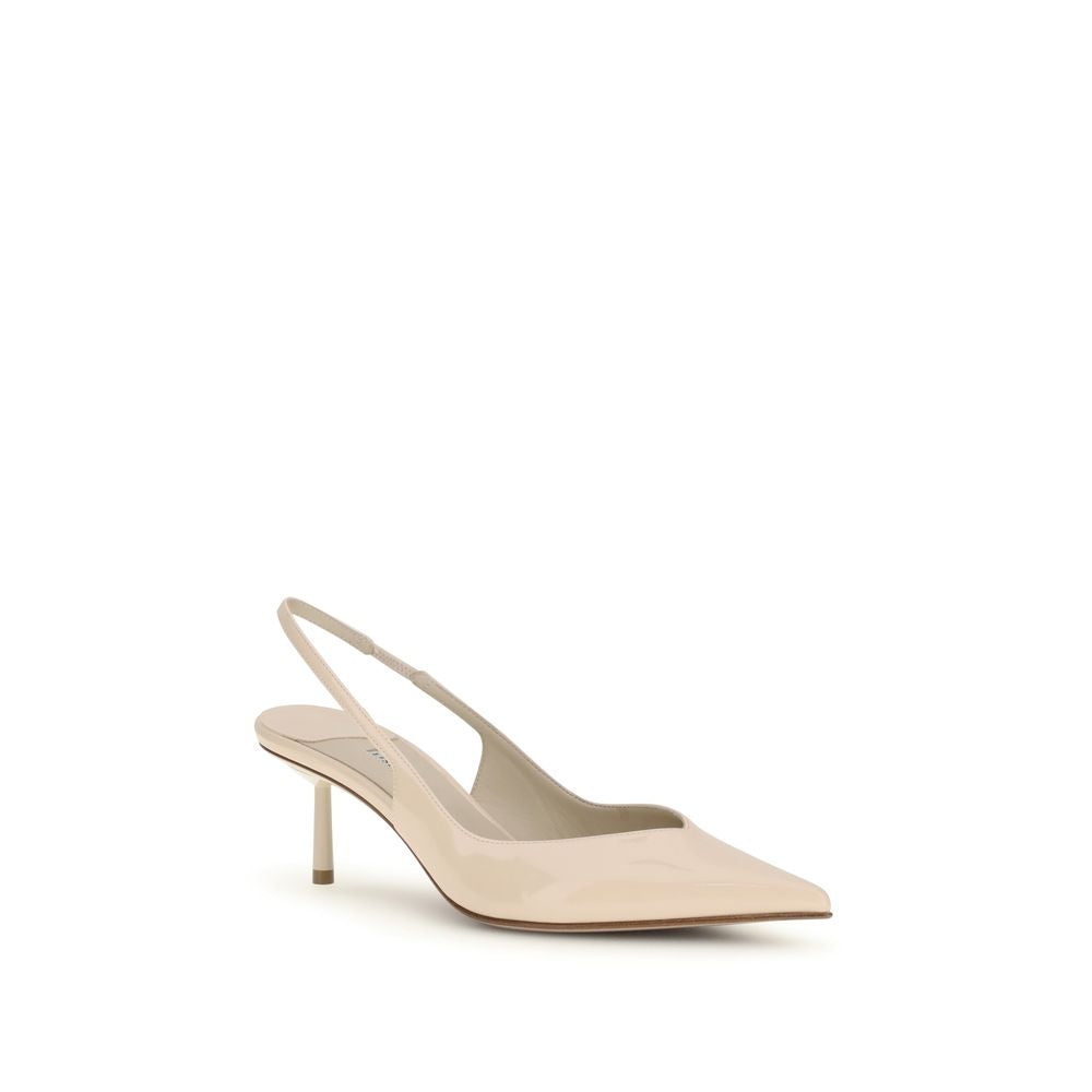 LE SILLA Vivienne Leather Mid Heel Pumps - Ivory