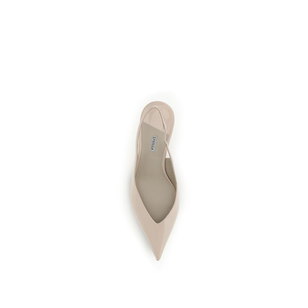 LE SILLA Vivienne Leather Mid Heel Pumps - Ivory