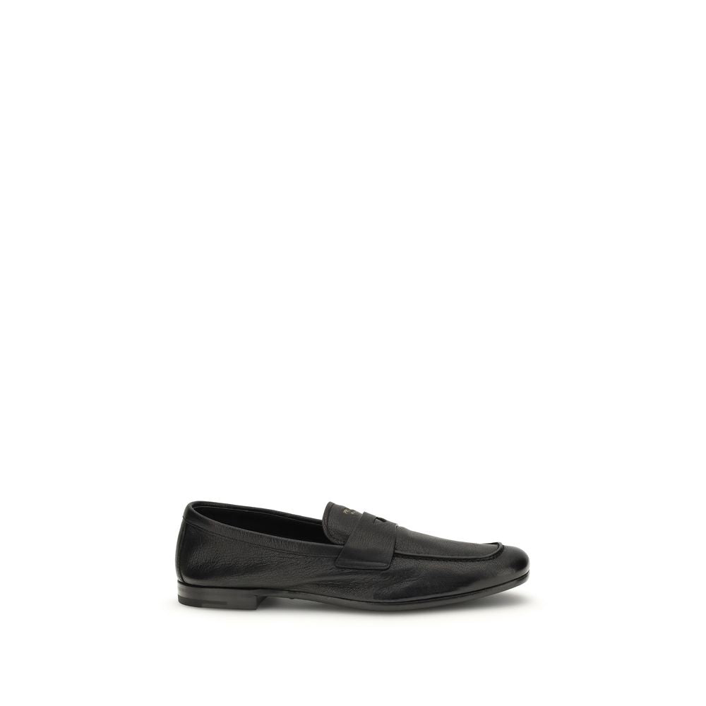 Prada Black Leather Loafers