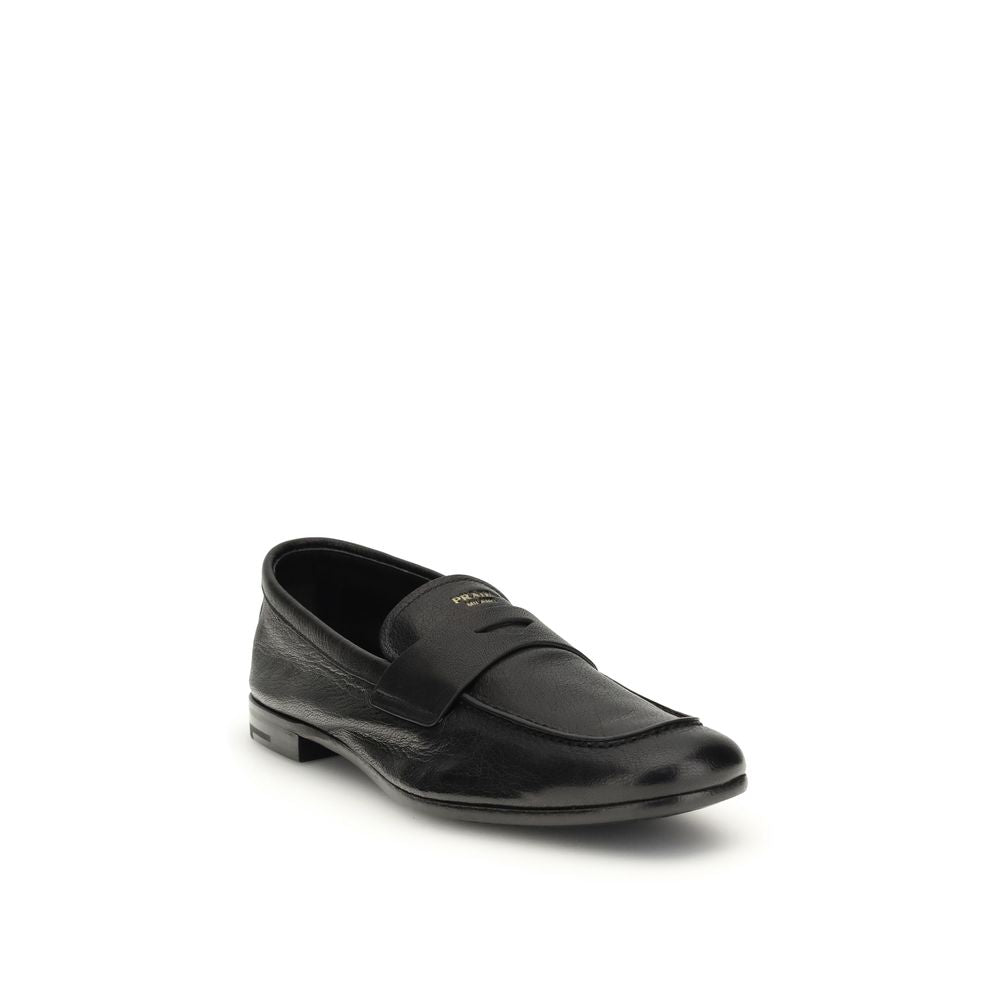 Prada Black Leather Loafers