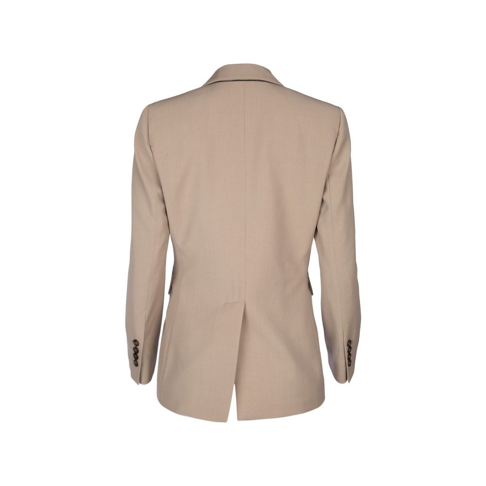 Brunello Cucinelli Virgin Wool Double-Breasted Blazer - Beige