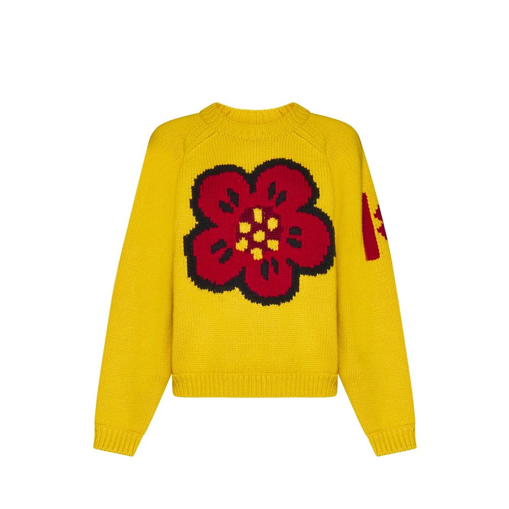 Kenzo Maxi-Flower Oversize Knit Sweater - Yellow