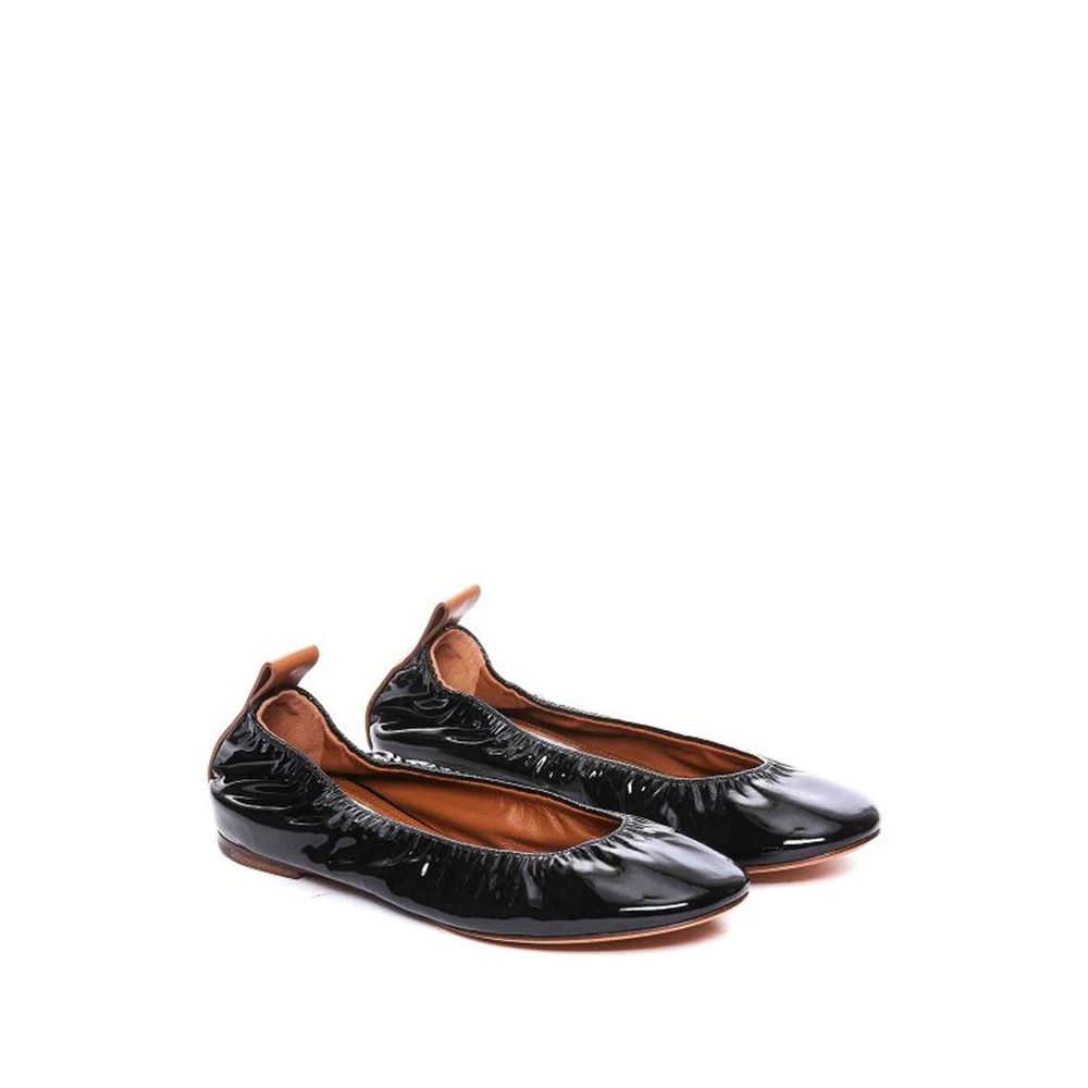 Lanvin Black Leather Ballet Flats