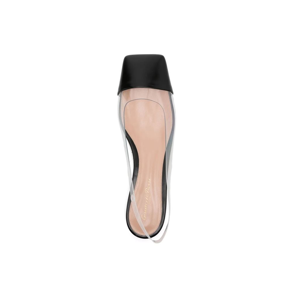 Gianvito Rossi Plexiglass Slingback Ballet Flats - Black