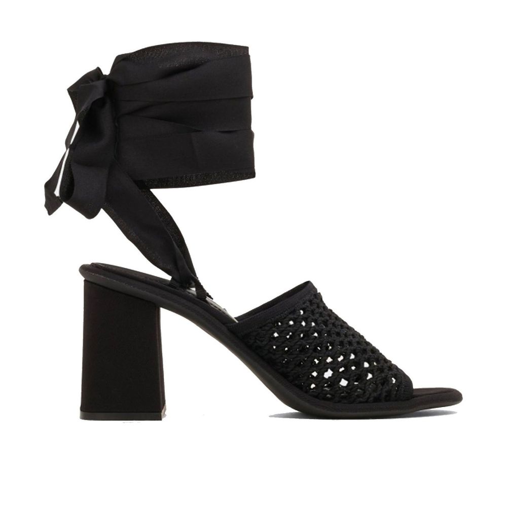 Miu Miu Bow Ankle Strap Block Heel Sandals
