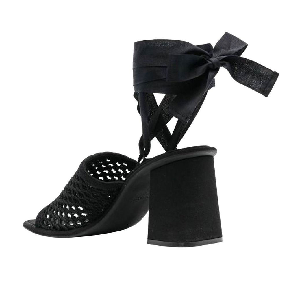 Miu Miu Bow Ankle Strap Block Heel Sandals
