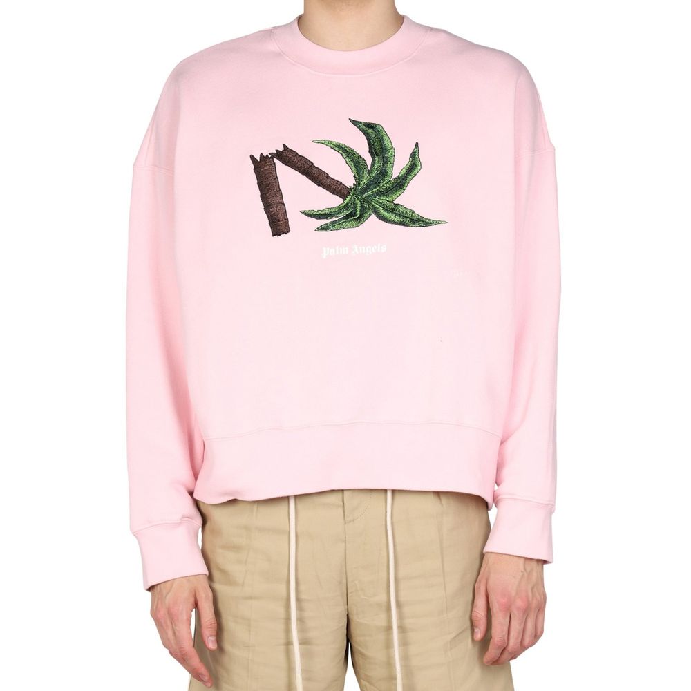 Palm Angels Logo & Graphic Sweatshirt - Pink