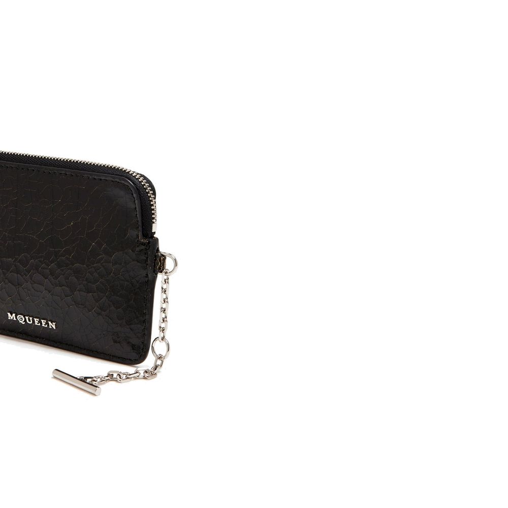 Alexander McQueen Black Leather Clutch Bag