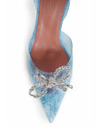 Amina Muaddi Rosie Blue Plexiglass High Heel Pumps