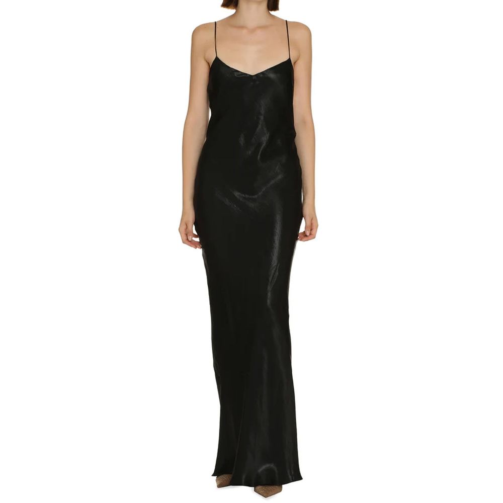 Saint Laurent Low Back Long Black Dress