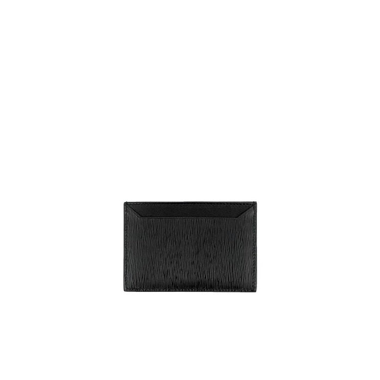 Prada Leather Lettering Logo Card Holder - Black