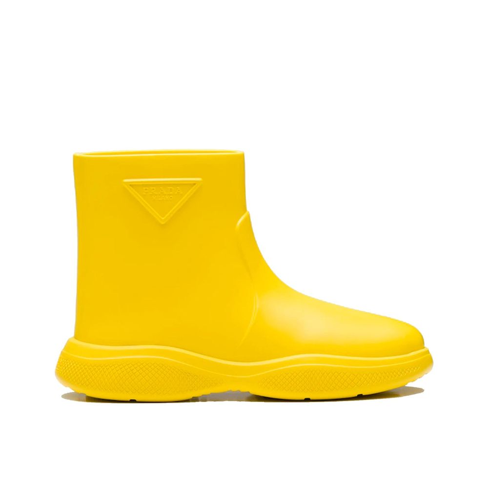 Prada Limoncello Yellow Rubber Rain Boots