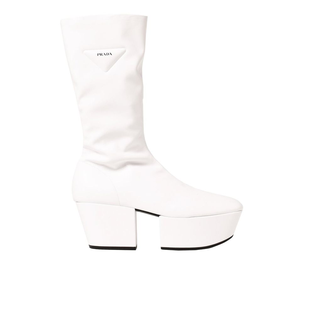 Prada Side Zip Rain Boots - White